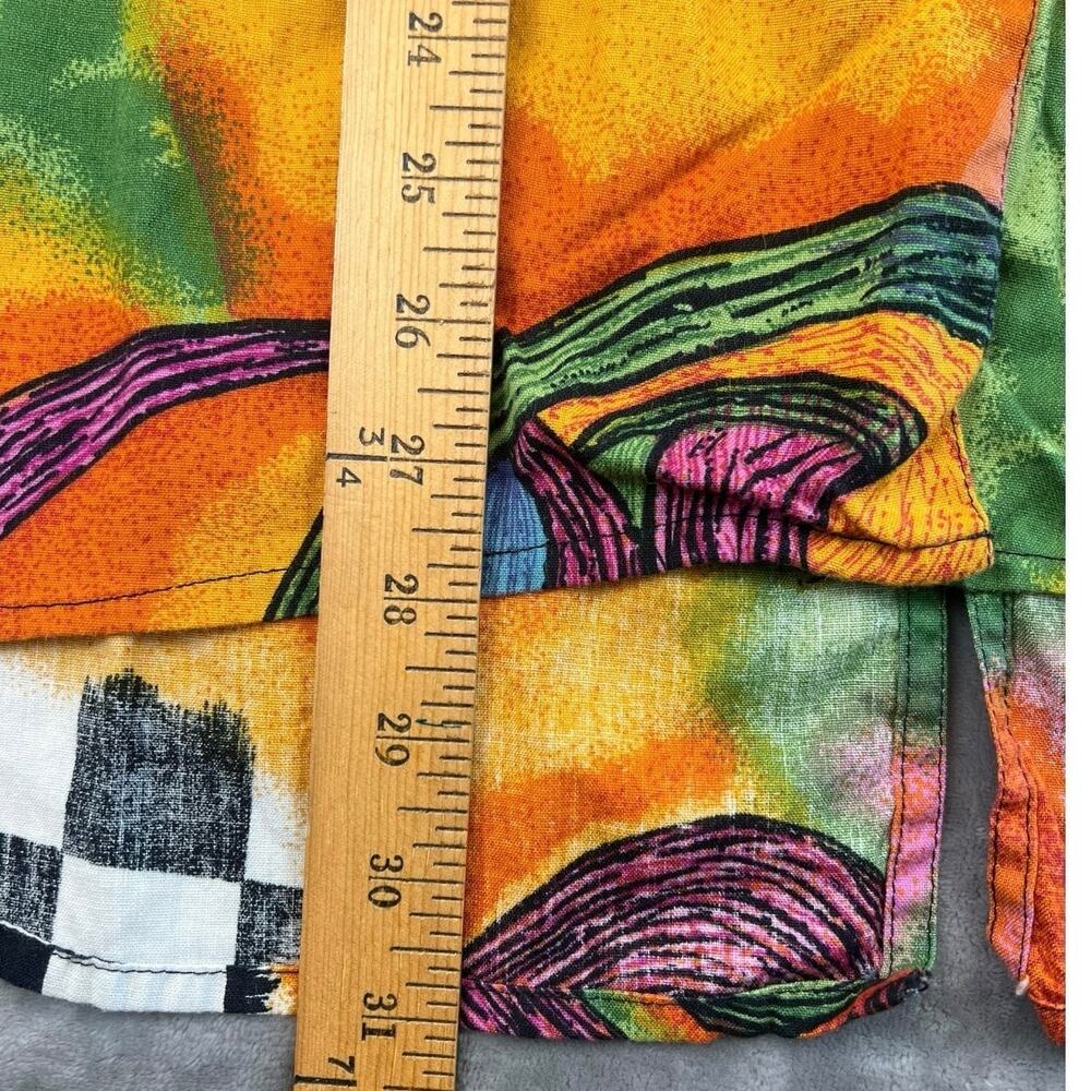 Vintage 1990s Gitano Abstract Print Shoulder Pad Button Up Shirt Women’s M - Picture 6 of 7